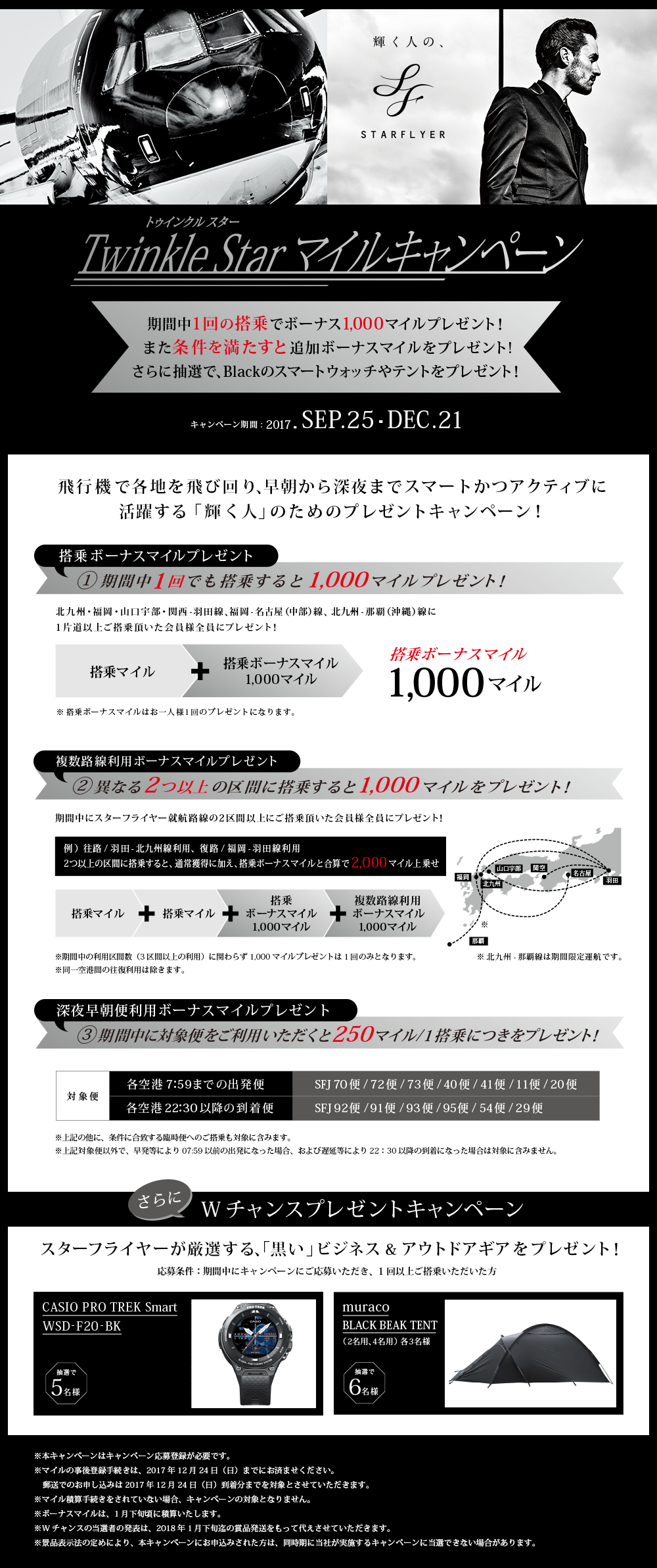 飛行機で各地を飛び回り、早朝から深夜までスマートかつアクティブに 活躍する「輝く人」のためのプレゼントキャンペーン！