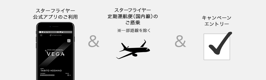 スターフライヤー公式アプリのご利用 & スターフライヤー定期運航便（国内線）のご搭乗 & キャンペーンエントリー