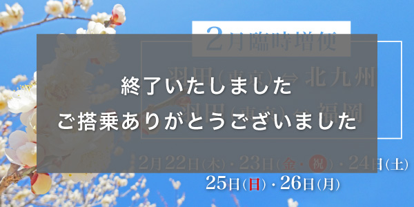 2月東京（羽田）⇄ 福岡線 臨時便