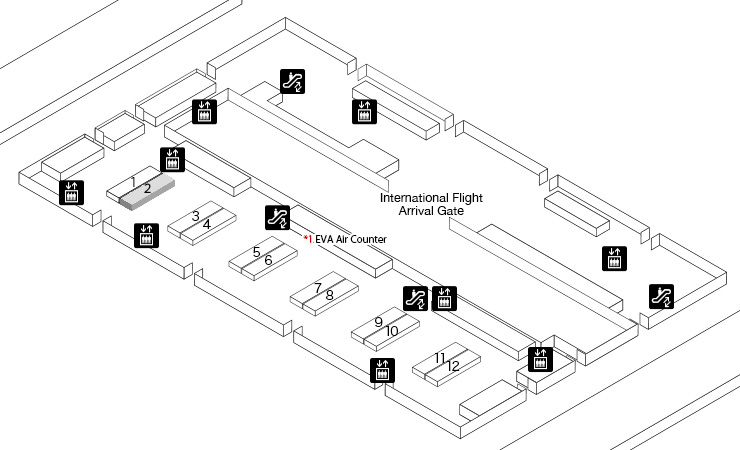 Map of Taiwan Taoyuan International Airport (Taipei) Terminal 1